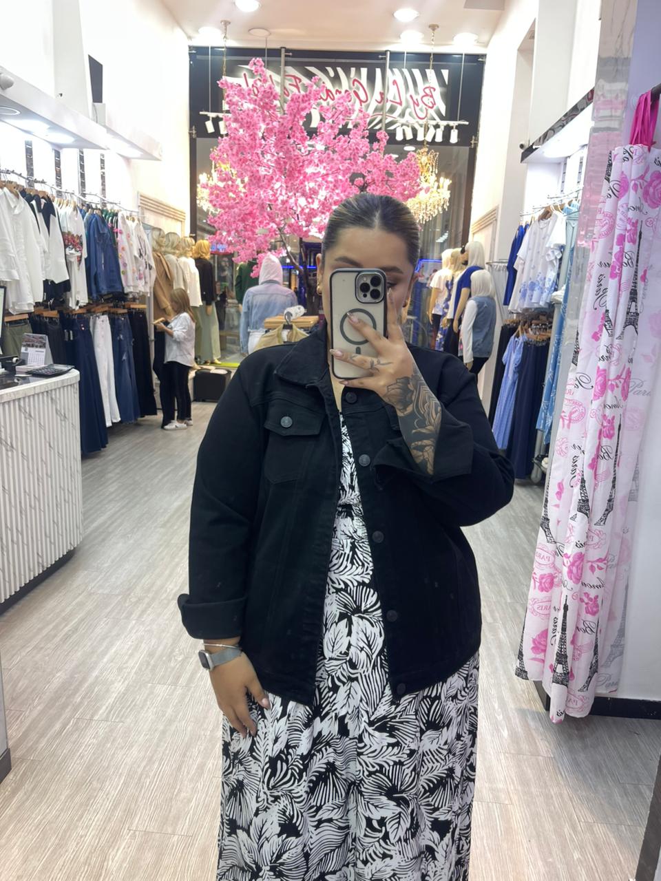 CHAQUETA DENIM NEGRO BASICA