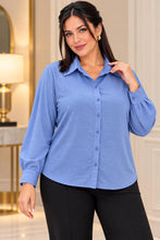 Cargar imagen en el visor de la galería, BLUSA CAMISERA AZUL
